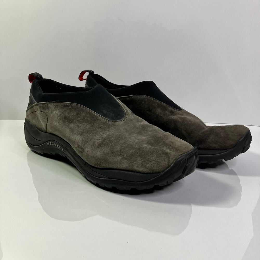Merrell Orbit Moc Mens 15 Gunsmoke Suede Slip On Shoes Trail Hiking
